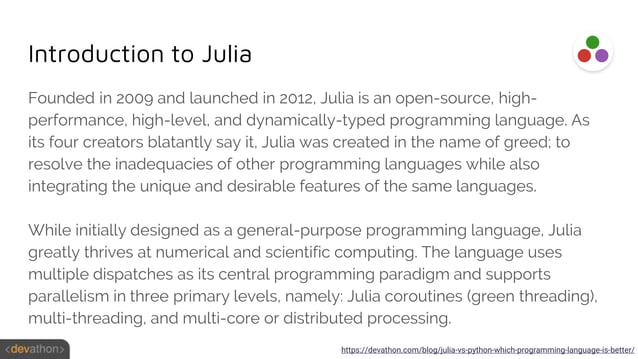 Julia vs Python 2020 | PPTX