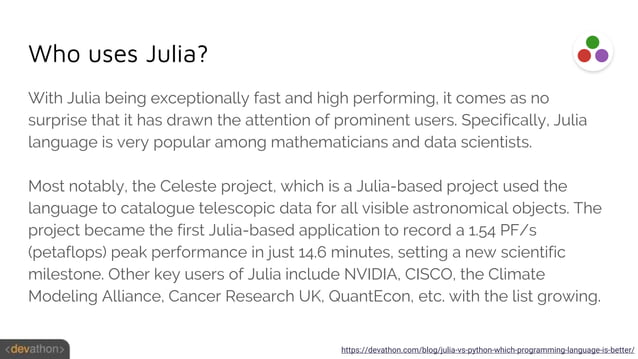 Julia vs Python 2020 | PPTX