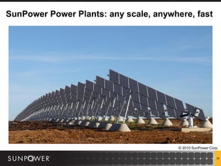 SunPower Power Plants: any scale, anywhere, fast




                                        © 2010 SunPower Corp.

                                                            24
 