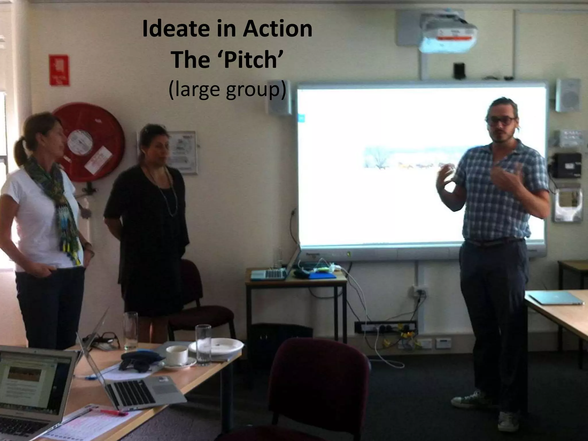 Ideate in Action
The ‘Pitch’
(large group)
 