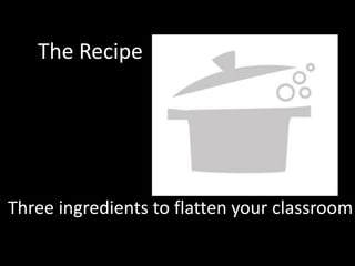 The Recipe




Three ingredients to flatten your classroom
 