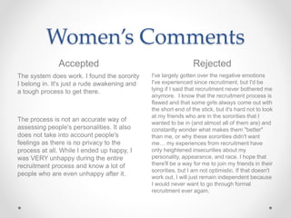 Sorority Recruitment and Women&rsquo;s Well Being | PPT