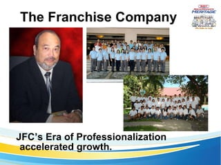 The Franchise Company JFC’s Era of Professionalization accelerated growth. 