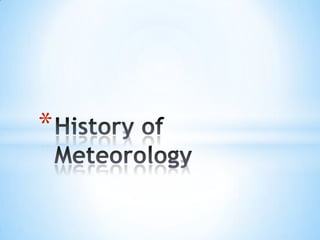 History of Meteorology 