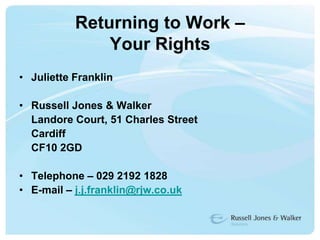 Paternity LeaveWork and Families Act 2006Additional Paternity LeaveExpected to be introduced on 3rd April 2011Up to 26 weeks’ additional paternity leaveStatutory paternity paySelf-certificationHow many will take up the right?