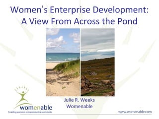 Women’s Enterprise Development:
A View From Across the Pond
Julie R. Weeks
Womenable
 