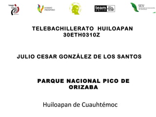 TELEBACHILLERATO  HUILOAPAN 30ETH0310Z  JULIO CESAR GONZÁLEZ DE LOS SANTOS PARQUE NACIONAL PICO DE ORIZABA Huiloapan de Cuauhtémoc 