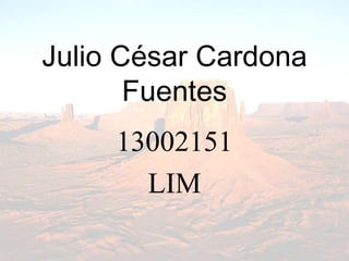 Julio César Cardona
Fuentes
13002151
LIM
 
