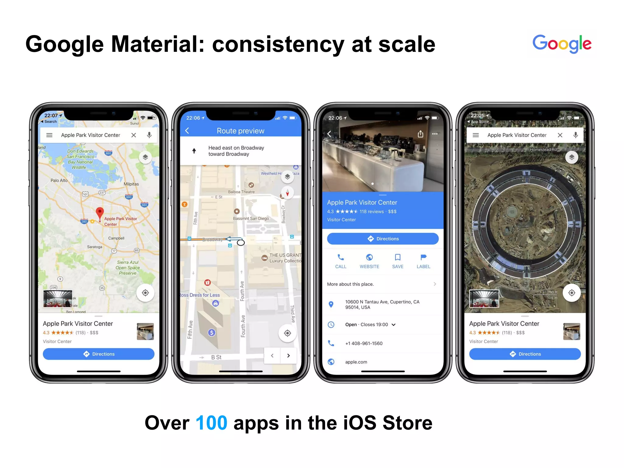 Google Material: consistency at scale
Over 100 apps in the iOS Store
 