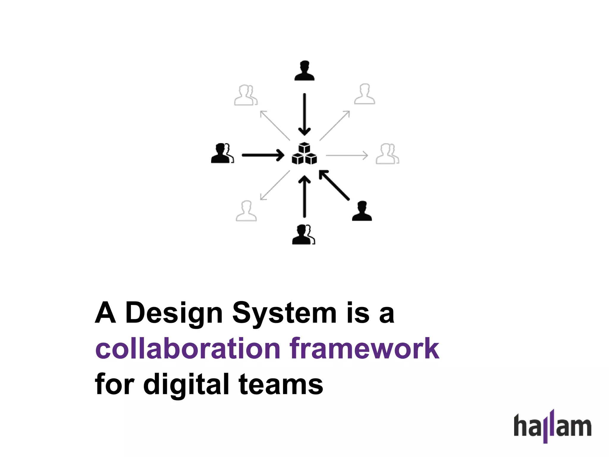A Design System is a
collaboration framework
for digital teams
 