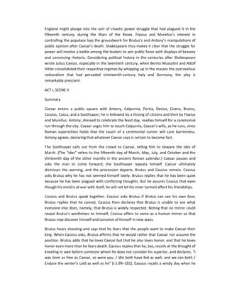 Julius Caesar - Summary