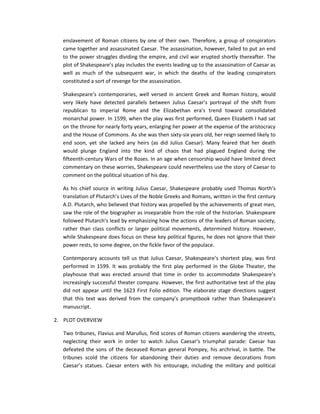 Julius Caesar - Summary