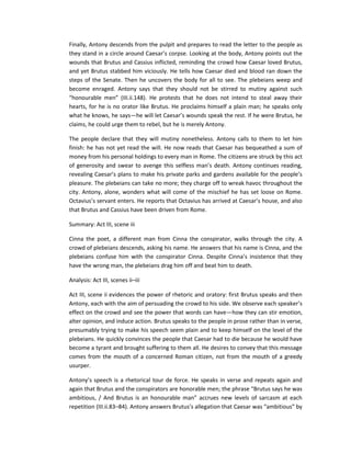 Julius Caesar - Summary