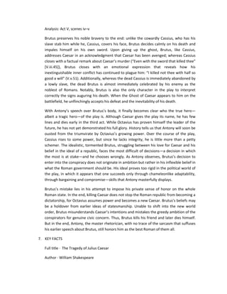 Julius Caesar - Summary