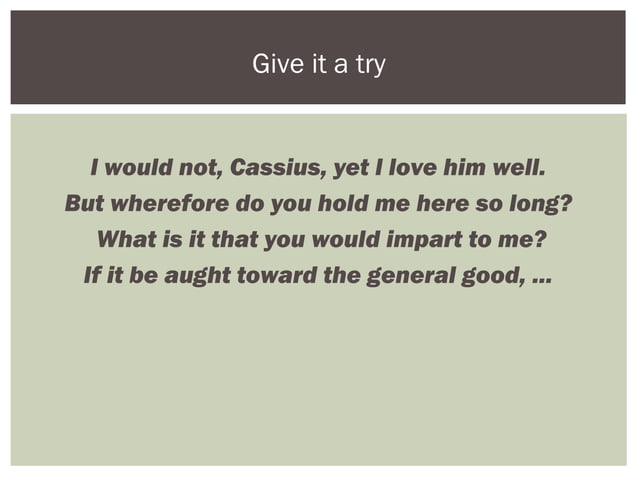 Iambic Pentameter - Julius Caesar | PPT | Poetry | Books and Literature