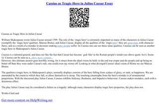 Julius Caesar Tragic Hero Essay