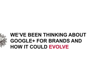 WE’VE BEEN THINKING ABOUT GOOGLE+ FOR BRANDS AND HOW IT COULD EVOLVE<br />