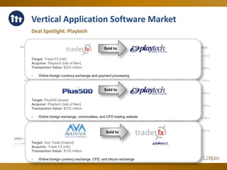 43
Vertical Application Software Market
Deal Spotlight: Playtech
1.50 x
2.00 x
2.50 x
3.00 x
3.50 x
4.00 x
4.50 x
6.00 x
8...