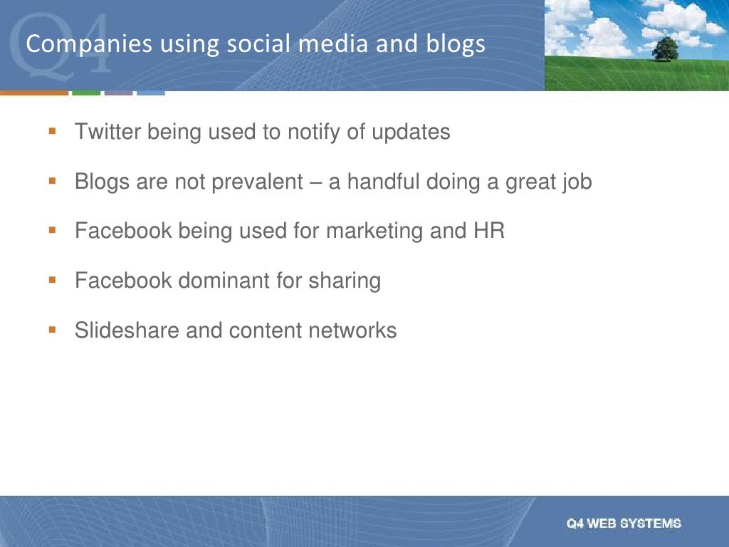 Companies using social media and