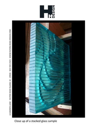 Close up of a stacked glass sample