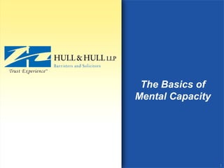 The Basics of
Mental Capacity
1
 