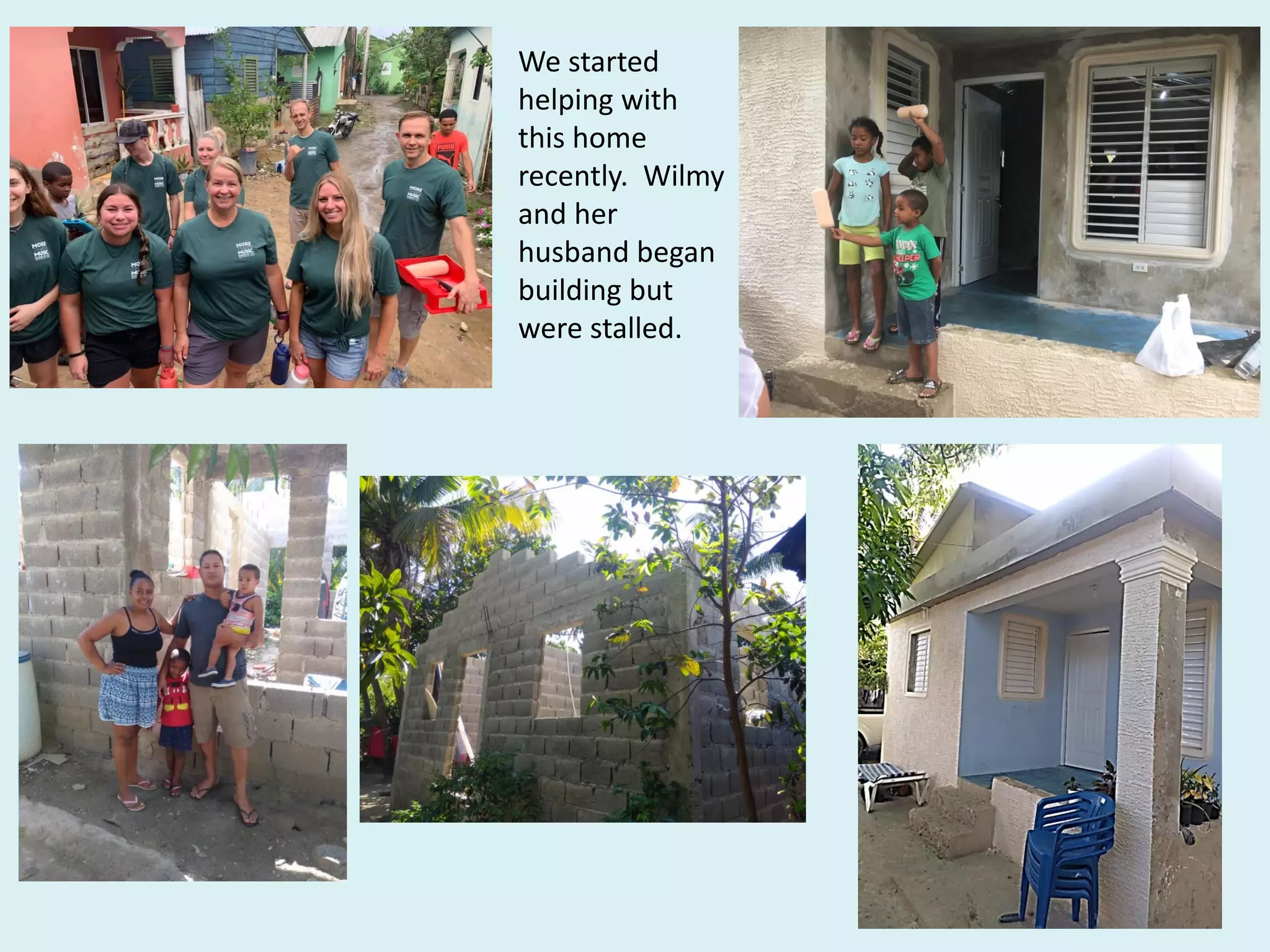 We started
helping with
this home
recently. Wilmy
and her
husband began
building but
were stalled.
 