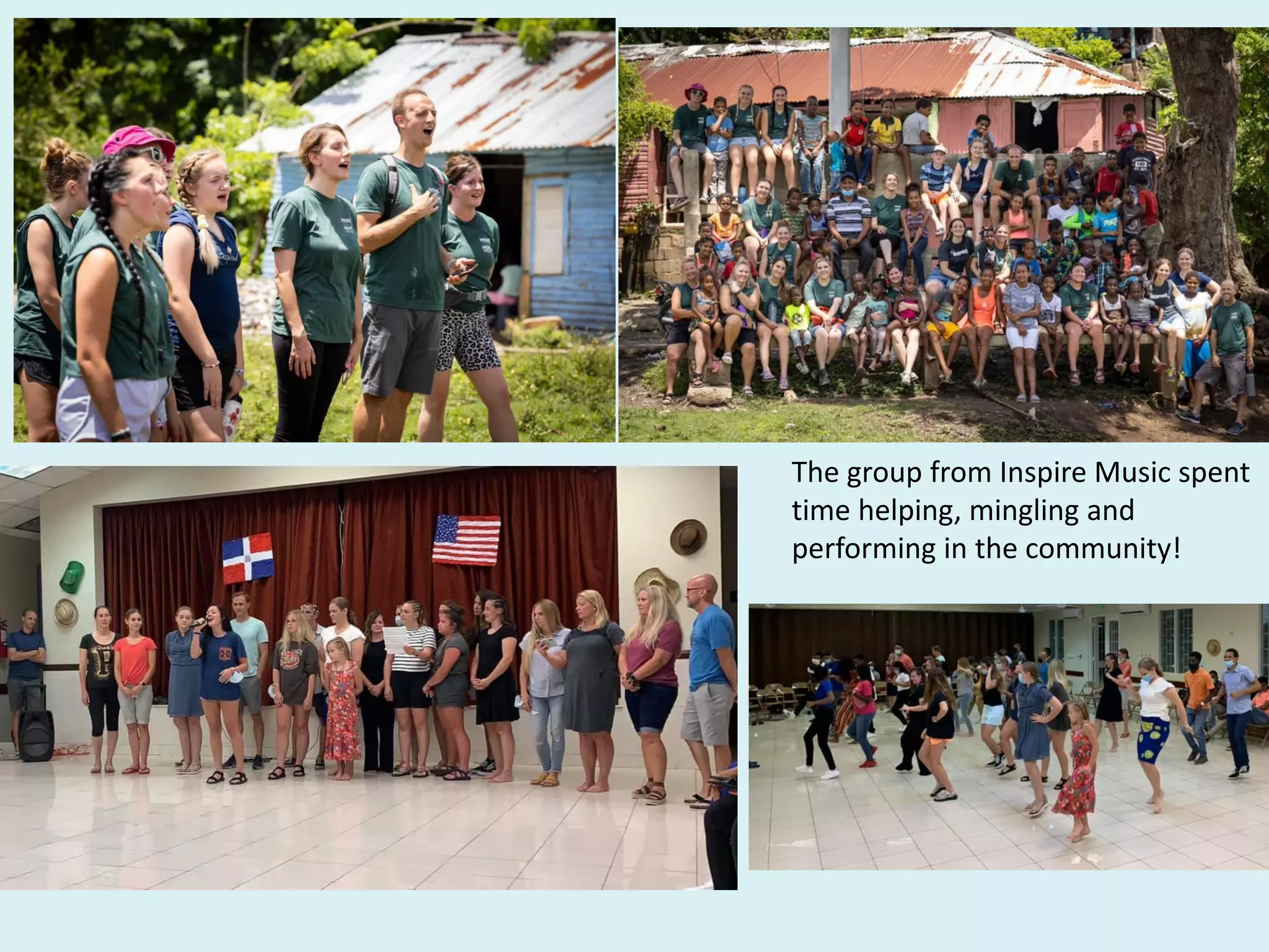 The group from Inspire Music spent
time helping, mingling and
performing in the community!
 