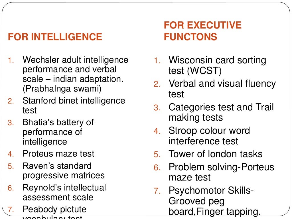 neuropsychological assessment in SMI