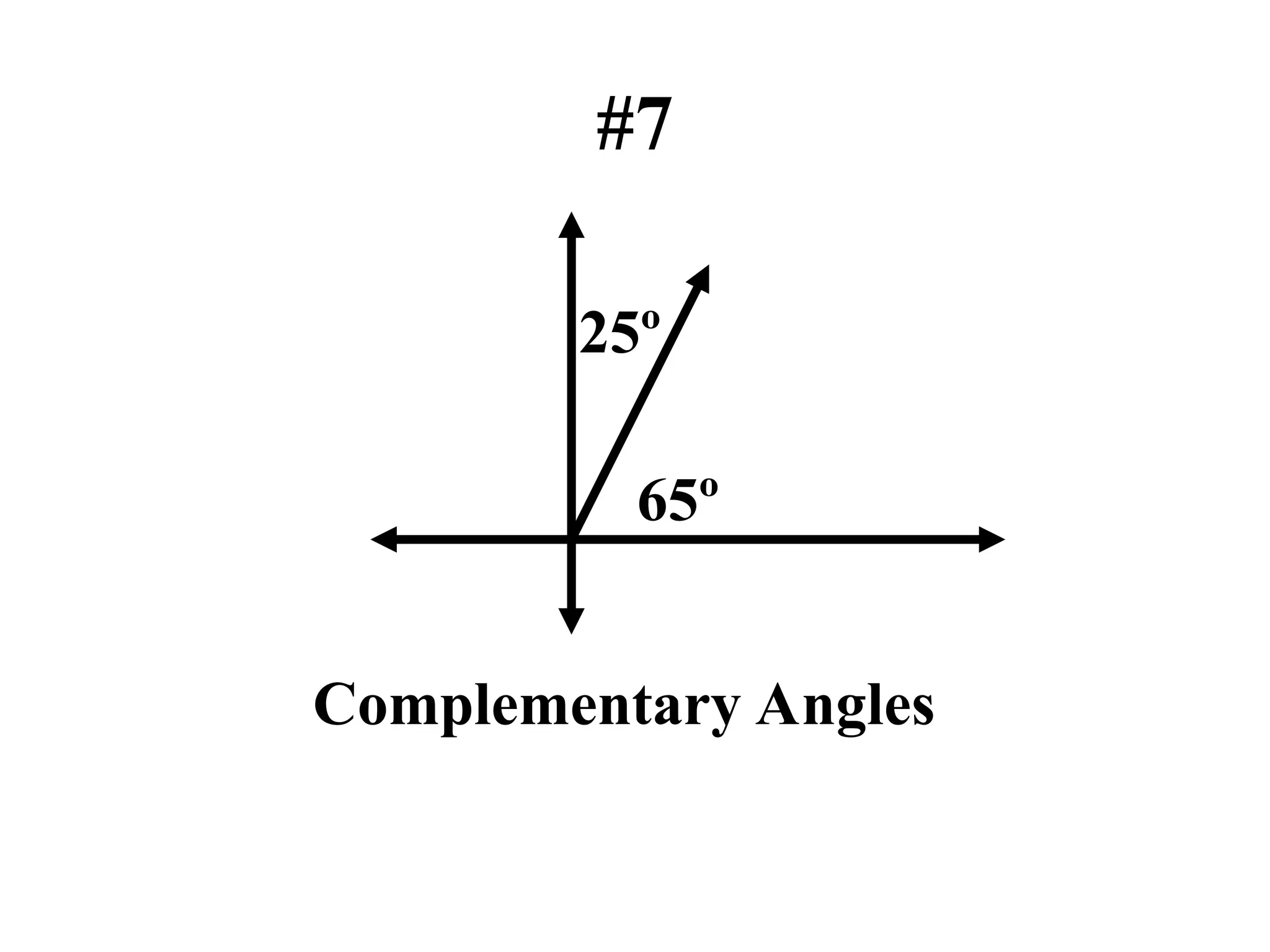 #7
65º
25º
Complementary Angles
 