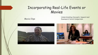 Incorporating Real-Life Events or
Movies
Movie Clips
Understanding Concepts: Upward and
Downward Social Comparison
 