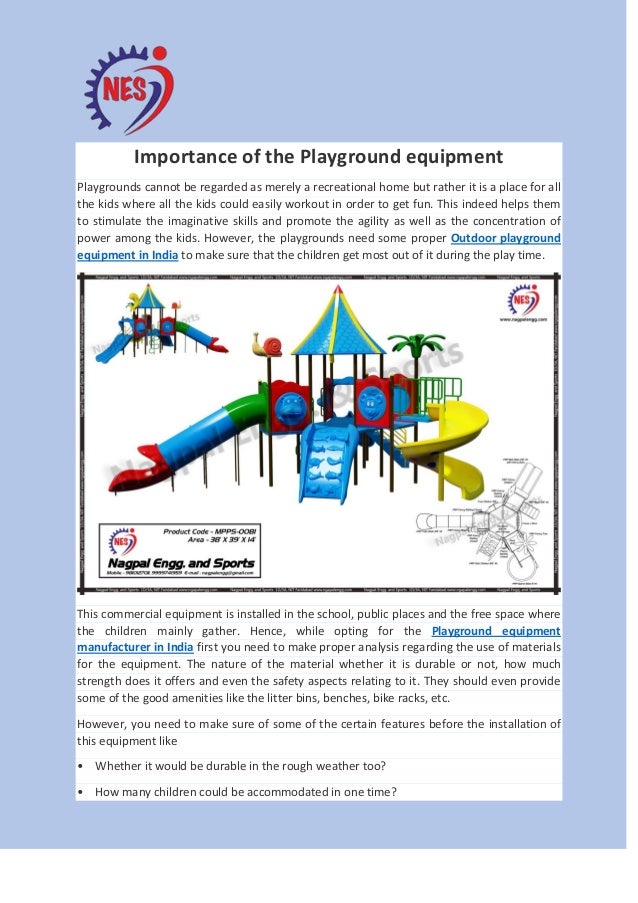Importance of the Playground equipment