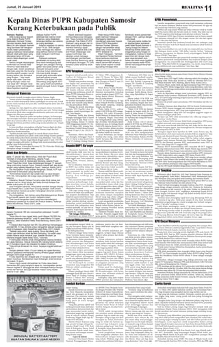 11Jumat, 25 Januari 2019 REALITAS
Buruh......................................................................................
melalui Facebook. BS lalu menawarkan pekerjaan 'mudah'
kepada PJ.
"Saya disuruh mau nggak kerja, nanti dibayar Rp 500 ribu.
Katanya gampang kerjanya," ucap PJ saat ditemui di Lapas
Banceuy, Jalan Soekarno Hatta, Kota Bandung, Kamis (24/1/
2019).
PJ tergiur akan bujukan dari BS. Dia akhirnya menyanggupi
perintah BS. PJ lalu diminta untuk mengambil sebuah bungkus
rokok di kawasan Jalan Kepatihan pada Rabu (23/1) malam.
"Setelah saya ambil, saya pulang. Terus dia bilang, sok
cobain aja rokoknya, enak da bikin hampang. Ya sudah saya
cobain karena saya merokok juga. Setelah dicobain, ya
memang enggak capek kalau nyuci," tuturnya.
PJ kemudian diminta untuk mengantarkan barang tersebut
ke Lapas Banceuy. Sesuai instruksi BS, barang haram sebany-
ak 21 bungkus itupun dia masukan ke dalam mulutnya.
"Disuruhnya dimasukin ke mulut. Supaya enggak ketahuan,"
kata PJ.
Dengan pakaian hitam, PJ pun datang ke Lapas Banceuy.
Namun upayanya memasukan barang tersebut gagal setelah
petugas mencurigai tingkah PJ.
PJ lalu diperiksa dan didapati ada 21 bungkus plastik kecil di
dalam mulutnya. Berdasarkan hasil timbangan, total beratnya
mencapai 14 gram.
Kasus inipun sudah dilimpahkan ke Polda Jawa Barat.
Sementara BS yang menghuni lapas itu, mendapatkan sanksi
masum register F sehingga tak akan mendapat haknya berupa
remisi dan lainnya. BS juga terpaksa masuk ruang isolasi
selama 6 hari. (dtc)
pada 17 Januari lalu. Menurutnya, Ahok dan Puput akan
menikah di Disdukcapil Menteng, Jakarta Pusat.
"Numpang nikah di Disdukcapil Menteng Jakarta Pusat.
Benar Puput dan Ahok. Saya tandatangan tanggal 17 Januari.
Yang urus orang tuanya Puput. Pertama masuk staf, pas tanda
tangan yang ngadep bapaknya Puput," katanya, Kamis (24/1).
Dia menyatakan Puput adalah warganya. Sebab, KTP nya
berdomisili di kelurahan yang dipimpinnya.
"Administrasi terpenuhi dan sudah betul ya saya tangani.
KTP, KK, menunjukkan dia warga saya, pengantar RT RW,"
katanya.
Diketahui, Basuki Tjahaja Purnama alias Ahok bebas dari
tahanan hari ini. Ahok keluar dari Mako Brimob Kelapa Dua
sekitar pukul pukul 07.30 WIB.
Usai menjalani tahanan, Ahok bakal menikah dengan Bripda
Puput Nastiti Devi. Lurah Pasir Gunung Selatan, Aslih Sinten
membenarkan keduanya sudah melengkapi dokumen adminis-
trasi untuk menikah.
Dia mengatakan, dari berkas yang ditandatanganinya, Bripda
Puput beralih agama dari muslim menjadi kristen.
"Dari (surat pengantar nikah) yang saya tandatangani,
bahasanya ceweknya ikut Ahok lah (masuk kristen)," katanya
ketika dikonfirmasi, Rabu (23/1). (mdk)
Ahok dan Bripda...............................................................
matan Antang.
Kepada wartawan usai meman-
tau, Doni Munardo mengatakan
masih ada genangan air di per-
mukiman. Dia meminta kepada
warga untuk tidak lagi menam-
bang pasir di hulu Sungai
Jeneberang.
"Yang jelas, pertama adalah soal
tambang termasuk hutan. Jadi harus
ada komitmen dari pemerintah dan
juga masyarakat untuk peduli.
Masyarakat jangan lagi mengambil
pasir di wilayah hulunya Sungai
Jeneberang. Enggak boleh lagi itu,"
tandas Doni Munardo.
Mantan Danjen Kopassus yang
juga pernah bertugas sebagai Ko-
mandan Brigif Linud 3/Tri Budi
Sakti di Kabupaten Maros, Sulsel
ini meminta Pemda untuk mem-
buat aturan soal larangan menam-
bang di hulu sungai.
LLLLLaaaaapppppooooor kr kr kr kr ke Je Je Je Je Joooookkkkkooooowwwwwiiiii
Sementar Situ Kepala Badan
Nasional Penanggulangan Benca-
na (BNPB) Doni Monardo berte-
mu dengan Presiden Joko Widodo
(Jokowi) di Istana Kepresidenan.
Doni melaporkan soal banjir besar
yang terjadi di Sulawesi Selatan
(Sulsel).
Doni mengatakan sudah men-
girimkan tim untuk meninjau
bencana banjir besar di Sulsel
tersebut. Siang ini, dia akan berto-
lak ke Sulsel.
"BNPB sudah mengirimkan
tim semalam untuk melakukan
penilaian. Pagi ini sudah ada yang
berangkat. Siang ini juga saya akan
berangkat ke Sulsel. Kemudian
siang ini sudah ada bantuan op-
erasional bagi kabupaten yang
risikonya paling besar," kata Doni
di Kompleks Istana Kepresidenan,
Jakarta, Kamis (24/1).
Untuk pengelolaan bantuan,
Doni mengatakan pihaknya akan
berkoordinasi dengan instansi
yang terkait. Pihaknya juga akan
memberikan perhatian lebih kepa-
da kerusakan berat yang terjadi.
"Terutama yang kerusakannya
berat, seperti jembatan dan jalan,"
katanya.
Doni mengaku sudah melapor-
kan informasi mengenai banjir be-
sar di Sulsel itu kepada Jokowi. Dia
juga mengatakan Jokowi masih
terus menunggu laporan dan
perkembangan di lapangan.
"Dilaporkan (ke Presiden
Jokowi) umum saja, dan saya izin
akan ke sana siang ini," katanya.
BNPB, kata Doni, sudah men-
geluarkan dana sebesar Rp 250
juta untuk tahap awal penanggu-
langan bencana di empat kabupat-
en terparah yang terkena dampak
bencana banjir di Sulsel.
"BNPB sudah mengeluarkan
dana Rp 250 juta buat empat kabu-
paten yang terdampak paling be-
sar. Dana awal. Empatnya itu ad-
alah Jeneponto, Goa, Makassar,
dan Maros. Akan ada lagi dana
yang disalurkan," jelas Doni. (d(d(d(d(dtttttc)c)c)c)c)
Jumlah Korban ......................................................................................................................
Aminullah menjelaskan hukuman fisik yang diatur dalam Perda No-
mor 11 Tahun 2002 adalah hukuman cambuk. Dia menyatakan huku-
man bagi koruptor tetap mengikuti aturan yang berlaku saat ini.
"Tapi yang ada hukuman cambuk. Hukuman cambuk pun ada atu-
ran, tingkat yang mana," terang peraih wali kota paling berintegritas
versi KPK ini.
"Mungkin kalau yang korupsi ada hukuman pidana yang harus di-
jalani. Tapi kalau misalnya hukuman karena minuman keras, perjudian,
nah ini yang kena hukuman cambuk," imbuhnya.
Soal isu hukum potong tangan bagi koruptor menjadi salah satu
pembahasan Majelis Ulama Indonesia (MUI). MUI menegaskan tidak
pernah membuat draf untuk hukuman potong tangan terhadap korup-
tor dan pencuri.
"Termasuk (yang diklarifikasi yang disampaikan) penyampaian ten-
tang MUI tidak pernah mengusulkan atau membuat draf untuk huku-
man potong tangan terhadap koruptor. Jadi MUI belum pernah secara
kelembagaan, secara organisasi, untuk mengusulkan hukum potong
tangan kepada koruptor atau pencuri," kata Ketua Komisi Dakwah MUI
KH Cholil Nafis kepada wartawan di kediaman Ma'ruf, Jalan Situbondo,
Menteng, Jakarta Pusat, (3/1).
Aminullah merupakan Wali Kota Banda Aceh yang dilantik pada 7
Juli 2017. Aminullah, yang berpasangan dengan Zainal Arifin, me-
menangi Pilkada Banda Aceh pada 2017 mengalahkan pasangan Illiza
Saaduddin Djamal-Farid Nyak Umar.
Aminullah meraup suara 63.087. Dia maju di Pilkada Banda Aceh
2017 diusung oleh NasDem, PAN, Golkar, Gerindra, PKB, dan PBB. (d(d(d(d(dtttttc)c)c)c)c)
Cerita Buruh.......................................................................
tan narapidana korupsi. Sebab, ca-
leg eks koruptor hanya ada di
tingkat pencalonan DPRD provin-
si dan kabupaten/kota.
Prabowo sebagai Ketua Umum
Partai Gerindra hanya menanda-
tangani berkas pencalonan DPR
RI. Sementara berkas pencalonan
DPRD provinsi dan kabupaten/
kota ditandatangani oleh ketua
dan sekretaris partai tingkat
provinsi dan kabupaten/kota.
Menurut pelapor, pernyataan
Jokowi dalam debat merupakan
penggiringan opini yang menyesat-
kan. Ada indikasi pelanggaran
pemilu yang dilakukan Jokowi kare-
na menyerang pribadi Prabowo.
"Ini berdampak ke asumsi
masyarakat yang mengatakan Pak
Prabowo adalah pendukung ko-
ruptor," ujar dia.
Pelapor menduga, Jokowi telah
melanggar Pasal 280 ayat 1 huruf c
Juncto Pasal 521 Undang-Undang
Nomor 7 Tahun 2017 tentang
Pemilu. Pasal itu menyebutkan,
pelaksana, peserta dan tim kam-
panye tidak boleh menghina sese-
orang.
Jika terbukti melakukan pel-
anggaran, terlapor dapat dikenai
sanksi 2 tahun penjara dan denda
Rp 24 juta.
Dalam aduannya, pelapor
membawa bukti berupa lansiran
berita media online dan undangan
debat. Pelapor mengaku, dirinya
hadir langsung dalam debat.
Aturan mengenai pencalonan
anggota legislatif diatur dalam
Peraturan KPU (PKPU) 20 Tahun
2018 tentang Pencalonan Anggota
DPR, DPRD Provinsi, dan DPRD
Kabupaten/Kota. Penandatangan-
an pengajuan persyaratan caleg
terdapat pada Pasal 11.
Dalam pasal itu disebutkan,
persyaratan pengajuan caleg DPR
RI ditandatangani oleh ketua
umum atau sekretaris jenderal
dewan pimpinan pusat.
Sedangkan caleg pada tingkat
DPRD provinsi dan kabupaten/
kota ditandatangani asli oleh ketua
dan sekretaris dewan pimpinan
wilayah/daerah partai politik
tingkat provinsi ataupun kabupat-
en/kota.
Sementara itu, Joko Widodo
saat debat pertama pilpres menye-
butkan bahwa Prabowo Subianto
sebagai Ketua Umum Partai Gerin-
dra telah menandatangani berkas
pencalonan caleg partainya yang
mencantumkan sejumlah caleg eks
koruptor. Jokowi kala itu mempert-
anyakan komitmen Prabowo
dalam pemberantasan korupsi.
"Kita tahu korupsi adalah keja-
hatan luar biasa. Bahkan Pak
Prabowo pernah bilang korupsi di
Indonesia sudah stadium 4, tapi
saya nggak setuju. Tapi menurut
ICW, partai yang Bapak pimpin
termasuk yang paling banyak ca-
lon mantan koruptor atau mantan
napi korupsi. Caleg itu yang saya
tahu yang tanda tangan adalah
ketua umumnya, berarti Pak
Prabowo," kata Jokowi. (d(d(d(d(dtttttc)c)c)c)c)
Jokowi Dilaporkan ..............................................................................................................
"Kami klarifikasi terkait barang bukti yang disita dari ruangan Men-
pora (Imam Nahrawi) setelah penggeledahan lalu," ucap Kabiro Humas
KPK Febri Diansyah kepada wartawan, Kamis (24/1).
Ruang kerja Imam memang pernah digeledah KPK pada Kamis, 20
Desember 2018. Saat itu, KPK menyita sejumlah dokumen hibah dari
ruangan Imam. Penggeledahan kala itu dilakukan karena proses penga-
juan hibah disebut harus melewati Imam.
Imam diperiksa sebagai saksi untuk tersangka Sekjen KONI Ending
Fuad Hamidy. Febri belum bisa menyampaikan lebih lanjut terkait hasil
pemeriksaan Imam itu. Sebab, pemeriksaan masih berlangsung.
"Untuk materi lainnya belum bisa disampaikan, karena pemeriksaan
masih berjalan," tambahnya.
KPK telah menetapkan lima tersangka dalam kasus yang berawal
dari OTT ini. Para tersangka itu adalah Sekjen KONI Ending Fuad Ha-
midy dan Bendahara Umum KONI Johnny E Awuy sebagai tersangka
pemberi.
Kemudian, sebagai tersangka yang diduga penerima suap ialah
Deputi IV Kemenpora Mulyana, PPK pada Kemenpora Adhi Purnomo
dkk, serta staf Kemenpora Eko Triyanto.
KPK menduga ada fee sebesar 19,13 persen dari total hibah senilai Rp
17,9 miliar atau senilai Rp 3,4 miliar. Adhi, Eko, dan kawan-kawan diduga
menerima suap sekitar Rp 318 juta dari pencairan hibah tersebut.
Sementara Mulyana diduga menerima Rp 100 juta dalam kartu ATM
terkait pencairan hibah untuk KONI tersebut. Selain itu, Mulyana
diduga menerima mobil Toyota Fortuner, uang Rp 300 juta, dan ponsel
Samsung Galaxy Note 9. (d(d(d(d(dtttttc)c)c)c)c)
KPK Cecar Menpora .......................................................
"(Ba'asyir) hardcore. Sama
sekali mereka tidak mau ikut itu
(deradikalisasi), karena kan
bertentangan. Hardcore sama
sekali nggak mau," kata Suhardi di
gedung DPR, Senayan, Jakarta,
Kamis (24/1).
Hal ini dikatakan Suhardi kare-
na BNPT ikut terlibat dalam tim
assessment terpidana terorisme.
Tim assessment itu terdiri atas
BNPT, Densus 88, Kejaksaan
A g u n g , d a n l e m b a g a p e -
masyarakatan.
Tim assessment, lanjut Suhardi,
memantau perkembangan terpi-
dana terorisme secara berkala,
khususnya ketika mereka akan
dibebaskan bersyarat.
"Ada juga orang-orang yang
hardcore itu tidak mau melaksana-
kan program deradikalisasi. Tapi
tetap kita upaya untuk bisa tersen-
tuh, supaya kita minimal bisa mer-
eduksi mindset ideologi mereka.
Kemudian untuk pembebasan
bersyarat dan sebagainya atau
evaluasi periodik, itu ada tim as-
sessment. Kami bagian dari tim as-
sessment itu," ujarnya.
TTTTTaaaaak Gk Gk Gk Gk Gaaaaannnnnggggggggggu Eu Eu Eu Eu Ellllleeeeekkkkktttttaaaaabbbbbiiiiilililililitttttaaaaasssss
Sementara itu Sekjen PDI-P
Hasto Kristiyanto meyakini batal-
nya pembebasan terpidana teroris-
me Abu Bakar Ba'asyir akan
menurunkan elektabilitas capres
nomor urut 01 Joko Widodo.
Ia juga meyakini batalnya pem-
bebasan Ba'asyir tak akan meng-
gerus basis massa kelompok Islam
yang diproyeksi bakal memilih
Joko Widodo-Ma'ruf Amin.
"Karena wakil Pak Jokowi sendi-
ri kan seorang ulama besar," kata
Hasto saat ditemui di Hotel Grand
Sahid Jaya, Jakarta, Rabu (23/1).
Ia mengat ak an saat ini
masyarakat sudah cerdas dan bisa
membedakan mana pihak yang
hanya menggunakan agama sebagai
isu politik dan mana yang tidak.
Ia menbahkan Jokowi secara
konsisten menerima masukan
para ulama dengan menjadikan
Ma'ruf yang juga ulama sebagai
pendampingnya di Pilpres 2019.
Ia pun mengatakan pembatalan
pembebasan Ba'asyir merupakan
bentuk kehati-hatian Jokowi se-
bagai seorang Presiden dalam
mengambil keputusan.
"Namanya Presiden harus ber-
hati-hati. Presiden enggak boleh
grusa grusu. Presiden ga boleg
menuduh kemudian meminta
maaf. Presiden itu harus bertindak
hati-hati dan berpegang pada kon-
stitusi. Apa yang dilakukan Pak
Jokowi adalah berpegang pada
konstitusi itu," lanjut Sekretaris
Tim Kampanye Nasional (TKN)
Jokowi-Ma'ruf itu.
Sebelumnya Kepala Staf Pres-
iden Moeldoko memastikan bah-
wa saat ini permintaan pembe-
basan bersyarat atas Abu Bakar
Ba'asyir tidak dapat dipenuhi oleh
pemerintah.
Sebab, Ba'asyir tidak dapat me-
menuhi syarat formil sebagaimana
diatur Undang-Undang Nomor 12
Tahun 1995 tentang Pemasyaraka-
tan dan lebih lanjut didetailkan
dalam Peraturan Menteri Hukum
dan HAM Nomor 3 Tahun 2018
tentang Syarat dan Tata Cara Pem-
berian Remisi, Asimilasi, Cuti
Mengunjungi Keluarga, Pembe-
basan Bersyarat, Cuti Menjelang
Bebas dan Cuti Bersyarat.
"Iya (tidak dibebaskan). Karena
persyaratan itu tidak boleh di-
negosiasikan. Harus dilaksana-
kan," ujar Moeldoko saat dijumpai
di Kompleks Istana Presiden,
Jakarta, Selasa (22/1). (d(d(d(d(dtttttc)c)c)c)c)
Kepala BNPT: Ba'asyir .......................................................................................................
Kelimanya yakni Ramli bin Arbi Napi Tanjung Gusta berperan se-
bagai pengendali, Saiful Bahri, Muhammad Zubir, Muhammad Zakir,
dan Metaliana yang merupakan anak kandung dan menantu Ramli.
Kemudian dilakukan pengembangan dari hasil operasi BNN di Aceh
dan Belawan Sumut kembali sita sabu seberat 25 kg.
“Kami berhasil menangkap tersangka Syafinur alias PAN. Tersangka
yang diduga sebagai pemasok narkotika dari Malaysia ke Indonesia.
Kami amankan ia dan menyita 25 kg sabu. Pelaku ini diamankan di
Pasar Gruegok, Provinsi Aceh,” ungkapnya didampingi Kepala BNNP
Sumut Brigjen Pol Marsauli Siregar dan Kabid Berantas BNNP Sumut
AKBP Agus Halimuddin.
“Awalnya kami menangkap kapal kecil yang ditumpangi PAN ini,
dan menyita 8 kg sabu. Tidak puas sampai di situ, kami kemudian
melakukan pengembangan ke rumah tersangka dan berhasil mengam-
ankan 17 kg sabu,” sambung Arman.
Lebih lanjut, sambungnya, untuk 17 kg sabu tersebut rencananya
akan didistribusikan ke Medan dan wilayah Sumut lainnya.
“Jadi barang tersebut sudah di masukkan ke dalam mobil Xpander
dengan nomor polisi BK 1981 AM. Total sabu yang di sita petugas sebar-
at 25 Kg yang dikemas dalam bungkus teh warna hijau dan dibungkus
menggunakan lakban warna hitam,” pungkas Arman. (w(w(w(w(woooool)l)l)l)l)
BNN Tangkap ......................................................................
akan dicetak tanpa memuat nama Ketua Umum Partai Hanura Oesman
Sapta Odang ( OSO).
"(Surat suara DPD dapil) Kalbar sekarang sudah kita tetapkan, kita
langsung cetak. Mulai akan dicetak ya, sudah acc (disetujui KPU) ya,"
kata Ilham di kantor KPU, Menteng, Jakarta Pusat, Kamis (24/1).
Menurut Ilham, sudah tidak ada lagi kesempatan bagi OSO lolos se-
bagai caleg DPD. Sebab, hingga batas waktu yang ditentukan, yaitu Sela-
sa (22/1), OSO tak juga menyerahkan surat pengunduran diri dari pen-
gurus partai politik.
Surat itu diperlukan sebagai syarat pencalonan anggota DPD, se-
bagaimana bunyi putusan Mahkamah Konstitusi (MK) Nomor 30/
PUU-XVI/2018 yang melarang pengurus partai politik rangkap jabatan
sebagai anggota DPD.
Karena tak penuhi syarat pencalonan, OSO dinyatakan tak lolos se-
bagai caleg.
Meskipun diancam akan dilaporkan OSO ke Komisi Pemberantasan
Korupsi (KPK) karena dianggap tak melakukan prosedur pencetakan
surat suara dengan benar, KPU tetap pada keputusannya.
Ilham menegaskan, sikap KPU tak merugikan anggaran negara se-
bagaimana tudingan pihak OSO.
"Ya lapor saja. KPU udah memutuskan kok, udah siap dengan kon-
sekuensinya," tandas Ilham.
Kuasa Hukum OSO, Herman Abdul Kadir mengatakan, KPU punya
kewajiban mencetak surat suara yang memuat nama OSO.
Jika surat suara dicetak lebih dari satu kali, maka hal itu akan men-
imbulkan kerugian negara. Atas kemungkinan itu, Herman mengancam
akan melaporkan KPU ke KPK.
"Kerugian negara kami laporkan ke KPK nanti. Karena apa, dia
melaksanakan cetak suara tanpa ada prosedur hukum yang benar," kata
Herman saat ditemui di kantor Bawaslu, Jakarta Pusat, Rabu (23/1).
KPU tetap tak masukan nama OSO ke daftar calon anggota,
meskipun bunyi putusan Bawaslu dan Pengadilan Tata Usaha Negara
(PTUN) dan Bawaslu meminta KPU mencantumkan nama OSO di
Daftar Calon Tetap (DCT) anggota DPD.
Putusan PTUN memerintahkan KPU mencabut SK DCT anggota
DPD yang tidak memuat nama OSO. Majelis Hakim juga meminta KPU
menerbitkan DCT baru dengan mencantumkan nama OSO di dalamnya.
Bawaslu dalam keputusannya juga memerintahkan KPU memasuk-
kan OSO dalam daftar calon anggota DPD dalam Pemilu 2019.
Namun, dalam putusan Bawaslu, OSO tetap harus mundur sebagai
pengurus Partai Hanura jika kembali lolos sebagai anggota DPD peri-
ode 2019-2024. Surat pengunduran diri OSO harus diserahkan ke KPU
satu hari sebelum penetapan calon anggota DPD terpilih.
Saat ini, OSO masih menjabat sebagai Ketua Umum Partai Hanura. (k(k(k(k(kmmmmmp)p)p)p)p)
KPU Segera .........................................................................
bangunan proyek-proyek infras-
truktur di Kabupaten Mesuji
tahun anggaran 2018.
"Diduga uang tersebut merupa-
kan bagian dari permintaan fee
proyek sebesar 12 persen dari total
nilai proyek yang diminta melalui
WS kepada rekanan calon pe-
menang atau pelaksana proyek di
Dinas PUPR Kabupaten Mesuji se-
belum lelang," papar Basaria.
Basaria menyebutkan, diduga
fee tersebut merupakan pembaya-
ran fee atas 4 proyek yang dikerja-
kan dua perusahaan Sibron.
"Diduga fee proyek diserahkan
kepada TH (Taufik) dan di-
gunakan untuk kepentingan bu-
pati," kata Basaria.
Khamami, Taufik, dan Wawan
disangka melanggar Pasal 12 huruf
a atau huruf b atau Pasal 11 Un-
dang-Undang Nomor 31 Tahun
1999 sebagaimana diubah UU No-
mor 20 Tahun 2001 tentang Pem-
berantasan Tindak Pidana Korupsi
jo Pasal 55 ayat (1) ke-1 KUH Pi-
dana.
Sementara, Sibron dan Kardi-
nal disangka melanggar Pasal 5
ayat (1) huruf a atau huruf b atau
Pasal 13 Undang-Undang Nomor
31 Tahun 1999 sebagaimana di-
ubah UU Nomor 20 Tahun 2001
tentang Pemberantasan Tindak Pi-
dana Korupsi jo Pasal 55 ayat (1)
ke-1 KUH Pidana.
KKKKKrrrrrooooonnnnnooooolllllooooogggggiiiii
Wakil Ketua Komisi Pember-
antasan Korupsi (KPK) Basaria
Panjaitan memaparkan kronologi
operasi tangkap tangan (OTT) ter-
hadap Bupati Mesuji Khamami
dan 10 orang lainnya.
OTT itu berlangsung di tiga
lokasi wilayah Provinsi Lampung,
yaitu Bandar Lampung, Lampung
Tengah, dan Mesuji.
"Pada Rabu (23/1) sekitar
pukul 15.00 WIB tim KPK menga-
mankan TH (adik Khamami,
Taufik Hidayat) di depan toko ban
di Lampung Tengah. Dari lokasi
tim mengamankan uang sebesar
Rp 1,28 miliar," kata Basaria dalam
konferensi pers, di Gedung Merah
Putih KPK, Jakarta, Kamis (24/1).
Uang tersebut dalam pecahan
Rp 100 ribu yang diikat dan disim-
pan dalam kardus air mineral.
Secara bersamaan, tim menga-
mankan dua orang, yaitu rekan
Taufik bernama Mai Darmawan
dan sopir Khamami.
"Sebelumnya MD (Mai) dan K
(pihak swasta, Kardinal) memba-
wa uang SA (pengusaha, Sibron
Azis) dari Bandar Lampung ke
tempat TH (Taufik) di Lampung
Tengah," ujar Basaria.
Uang tersebut sebelumnya
dititipkan di toko ban sembari
menunggu Taufik datang. Kemu-
dian, uang dipindahkan ke bagasi
mobil.
Sekitar pukul 15.30 WIB, tim
KPK bergerak ke jalan Bandar
Jaya, Lampung Tengah dan men-
gamankan Kardinal yang merupa-
kan perantara Sibron.
"Pukul 15.50 WIB tim lainnya
bergerak ke kantor milik SA (Si-
bron) di Jalan Harun II Tanjung
Karang Timur dan mengamankan
SA bersama dua orang staf keuan-
gan," kata dia.
Pada Kamis (24/1) sekitar
pukul 01.00 WIB, tim KPK berger-
ak ke rumah dinas Khamami dan
mengamankannya.
Kemudian, sekitar pukul 06.00
WIB, tim KPK mengamankan
Sekretaris Dinas Pekerjaan Umum
dan Perumahan Rakyat (PUPR)
Wawan Suhendra di kantornya.
(d(d(d(d(dtttttc)c)c)c)c)
KPK Tetapkan .........................................................................................................................
berpotensi menjadi tersangka seperti halnya Vanessa Angel.
"Semua potensi (tersangka) ada semuanya. Karena dalam berita
acara ini sudah disampaikan dalam jejakbdigital ini semua ada. Untuk
itu kita minta masukan dari para ahli," tambah Kapolda Jatim Irjen Pol
Luki Hermawan.
Apalagi, dari data digital ini, polisi mendapati adanya komunikasi
transaksi yang melibatkan nama, dan gambar para artis. Terkait dengan
hal tersebut, pihak akan mengkonfirmasikannya pada para artis yang
didapat dari data para muncikari.
"Dalam data digital itu sudah merupakan jaringan. Itu keterangan
dari tersangka muncikari. Karena para muncikari sudah menjelaskan
tidak akan memunculkan nama atau gambar yang bukan merupakan
jaringan dari bisnis prostitusi online yang mereka jalankan ini," timpal
Yusep lagi.
Ia mencontohkan, persangkaan terhadap Vanessa digali dari data
digital tersebut. Rekam jejak data digital Vanessa Angel dan dari
muncikari disinkronisasikan.
"Apabila periode (jejak digital) ini masuk dalam proses bisnis
prostitusi yang dijalan para pihak, maka patut diduga (konten gambar)
itu untuk melancarkan bisnis prostitusi yang dilakukan," kata Yusep.
Sebelumnya, Vanessa Angel dijerat dengan pasal 27 ayat 1 UU ITE
sebagai tersangka oleh polisi. Ia diduga telah mentransmisikan konten
gambar yang berbau pornografi.
Selain Vanessa, 4 muncikari bernama ES, TN, Fitria dan Windi, juga
ditetapkan sebagai tersangka. (m(m(m(m(mdddddk)k)k)k)k)
Menyusul Vanessa .........................................................
Samidin mengatakan, pemerintah tetap wajib memantau pelayanan
haji non kuota meskipun dikelola bukan oleh pemerintah. Itu agar tak
ada jemaah haji Indonesia yang terlantar.
"Bahkan ada yang sampai Mekah tapi ketika waktunya untuk ke Arafah
tidak bisa, karena tidak ada barcode masuk ke Arafah. Mau tidak mau ini
kan WNI yang harus kita lindungi meski jalurnya nonkuota," kata dia.
Komisioner KPHI Agus Priyanto menjelaskan saat ini kuota jamaah
haji Indonesia sebanyak 221 ribu dengan rincian 204 ribu haji reguler
dan 17 ribu jalur haji khusus.
Sementara jemaah haji nonkuota berasal dari visa undangan yang
diberikan Kerajaan Arab Saudi kepada atase pertahanan pihak kedutaan
besar dan lain-lain.
Agus menambahkan tren saat ini ada visa mujamalah atau visa bisnis
dari kalangan bisnis senilai 7.500 dollar Amerika Serikat. "Sekarang
akhirnya kesempatan itu dipakai travel penyelenggara ibadah haji
khusus (PIHK)," kata Agus.
Dia merekomendasikan agar pemerintah membuat regulasi yang te-
gas bahwa pemerintah memperbolehkan haji nonkuota dengan syarat
menggunakan visa mujamalah dan diselenggarakan oleh travel yang
berizin. "Yang tidak boleh itu menggunakan visa ziarah, yang memang
pada praktiknya ada yang melakukan," kata Agus. (d(d(d(d(dtttttc)c)c)c)c)
KPIH: Pemerintah.............................................................
Samosir, Realitas
Sifat kurang terpuji Seperti
yang dilakoni Kadis PUPR
Kabupaten Samosir Pantas
Samosir kepada Awak media
Metro 24 Jam wilayah Samosir
Yang berinisial SM mengkon-
firmasi dalam pelaksanaan
tugas jurnalisnya menanyakan
sebuah objek pekerjaan yang
dikerjakan tahun 2018 lalu
namun fakta dilapangan sudah
mulai rusak .
Namun sangat disayangkan
konfirmasi non tertulis tidak
menemui hasil dilakukan
dengan baik, malah sebaliknya
kata-kata yang kita nilai kurang
beretika seperti ucapan nya ini
kurang santun dan termasuk
yang Arogan : " kita masih
kawan atau tidak ! biar kita
hitung hitungan ,kalau kau
Jual saya beli " dengan nada
meninggi sambil meninggalkan
lokasi kejadian tepatnya
didepan Kantor PUPR
setempat dan naik ke mobil
dinasnya, yang disaksikan
beberapa stafnya dan bebera-
pa orang wartawan .
Adapun kejadian ini sekira
pukul 14.20. WIB dengan
nada meninggi lalu seseor-
ang stafnya menyuruh kadis
tidak melayani konfirmasi
tersebut.
Pantauan wartawan
perdebatan itu kurang lebih
lima menit berlangsung alot
dengan seru,dengan mening-
galkan luka pada pikiran yang
disinyalir berusaha untuk
menutup nutupi keterbukaan
informasi publik dengan
proyek yang amburadul alias
asal jadi seperti proyek
Sekmen Dua dijalan Lumban
Sihombing yang digelar 2017
lalu ,yang masih penyelidikan
aparat penegak hukum hingga
saat ini.
Masih ditempat kejadian
Soritua Manurung mengata-
kan "Saya kurang menerima
perlakuan Pak Kadis PUPR
Samosir yang arogan,hal ini
akan saya lanjuti walaupun
mereka menutup rapat
informasi, padahal kita Cek
and Ricek dilapangan dan
upaya konfirmasi kita
lakukan untuk menjaga
perimbangan pemberitaan
ucap Soritua Manurung yang
merangkap Stringger TV One
tersebut pada sesama awak
Pers.
Wakil ketua KWRI Kabu-
paten Samosir Hatoguan
Sitanggang kebetulan
mendengar kata-kata Kepala
Dinas PUPR Kabupaten
Samosir Pantas Samosir,
sangat menyesalkan sikap
Salah satu Unsur pimpinan
SKPD didaerah itu.
Masih Hatoguan , "semesti-
nya Saudara Pantas Samosir
harus berbicara diplomat
sebagai seorang pimpinan di
intansi pemerintah tersebut,
kalau sudah seperti ini tidak
lagi saling menjaga etika
kemitraan antara pemerintah
dengan Pers , ujarnya dengan
nada kesal.
Hal yang sama, ketika hal
ini dipertanyakan wartawan
pada Wakil Bupati Samosir Ir.
Juang Sinaga via telepon
selulernya terkait salah satu
anggotanya yang Arogan ini
mengatakan, karena ini tidak
saya lihat dan dengar nanti
akan saya tanyakan dulu
beliau dan akan saya ingatkan
ujarnya kepada awak PERS
sambil menutuppembicaraan
nya. (R-nas/hs)
Kepala Dinas PUPR Kabupaten Samosir
Kurang Keterbukaan pada Publik
 