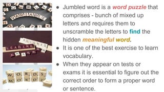 Jumbled words | PPT