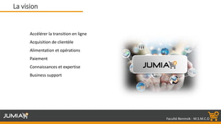 Faculté Benmsik - M.S.M.C.O
Accélérer la transition en ligne
Acquisition de clientèle
Alimentation et opérations
Paiement
Connaissances et expertise
Business support
La vision
 