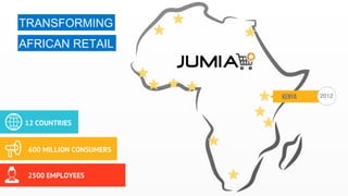 TRANSFORMING 
AFRICAN RETAIL 
12 COUNTRIES 
600 MILLION CONSUMERS 
UGANKDEAN YA 
! 
2012! 
2500 EMPLOYEES 
 