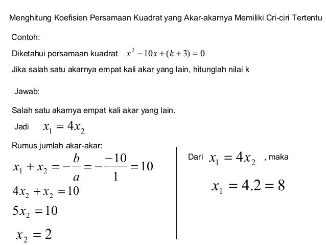 Contoh Soal Jumlah Dan Hasil Kali Akar Akar Persamaan Contoh Soal Jumlah Dan Hasil Kali Akar Akar Persamaan