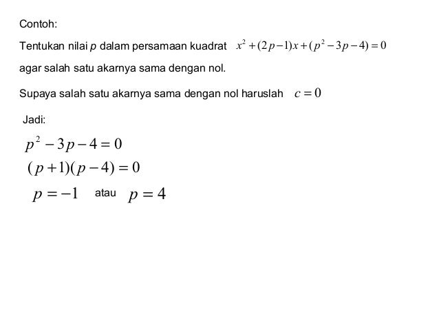 Jumlah dan hasil kali akar akar pers kuadrat