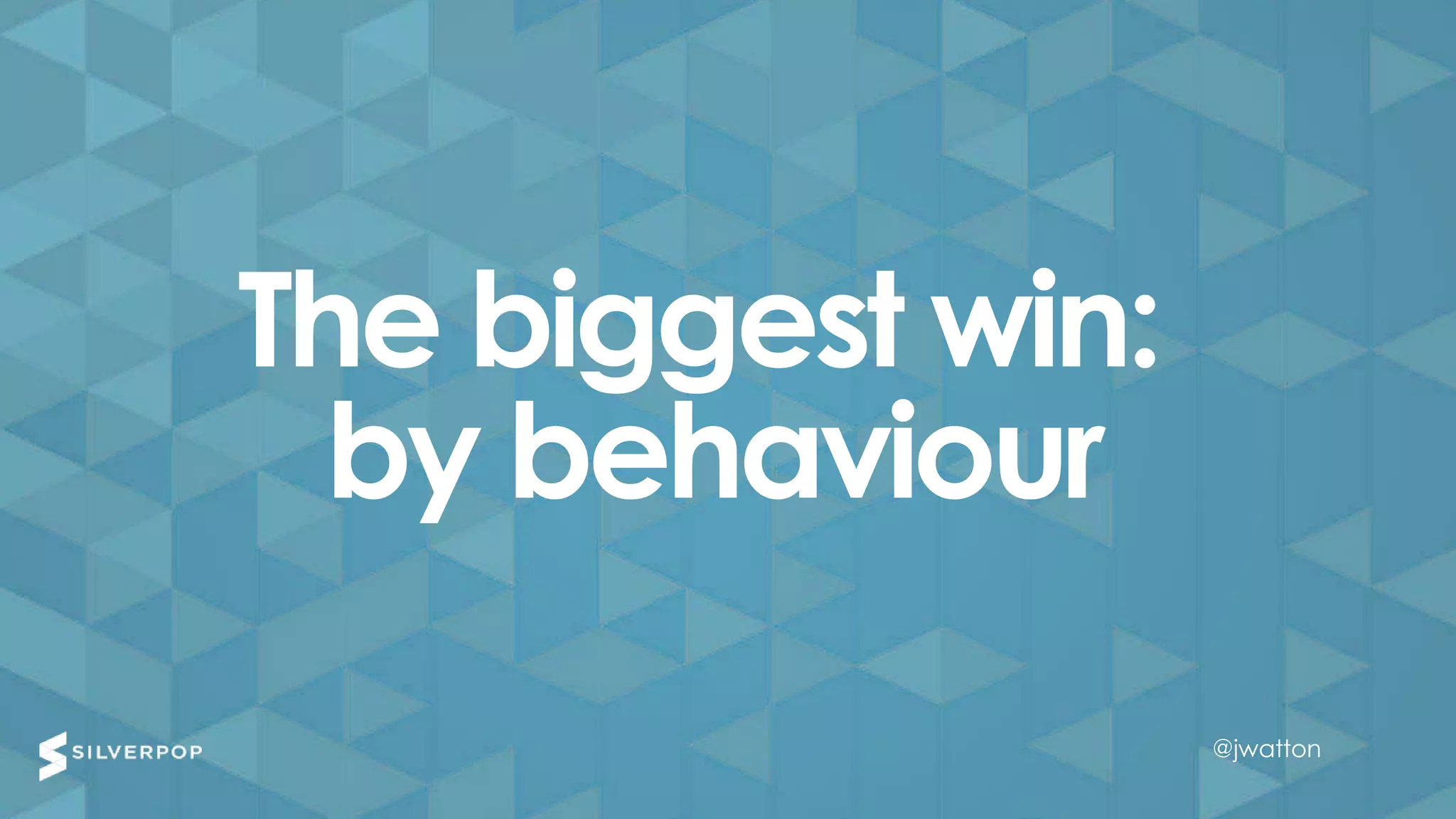 @jwatton@jwatton
The biggest win:
by behaviour
@jwatton
 