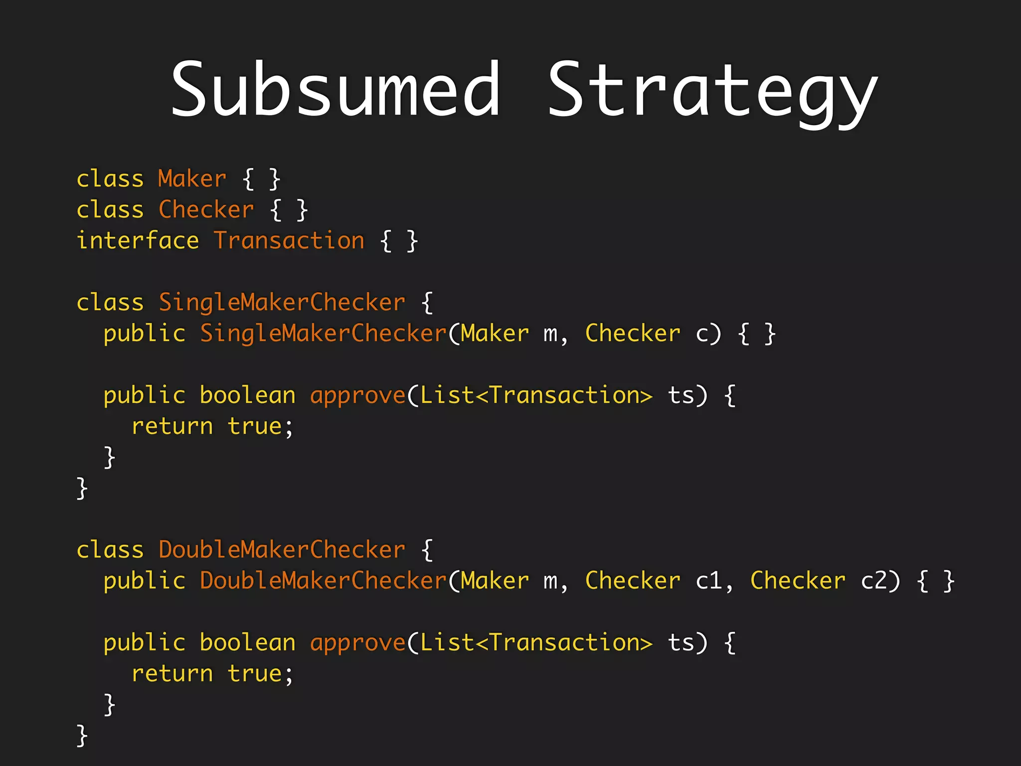 void iterate(int times, Runnable body) {
if (times <= 0) {
return;
}
body.run();
iterate(times - 1, body);
}
iterate(2, () -> System.out.println("Hello"));
// Hello
// Hello
Pass function to
a function
Subsumed ‘for’ loop.
Repetitive behaviour using Recursion.
Simpliﬁed iteration
without a
predicate, but you
get the idea.
No need for
explicit looping
constructs!
Just a function!
 