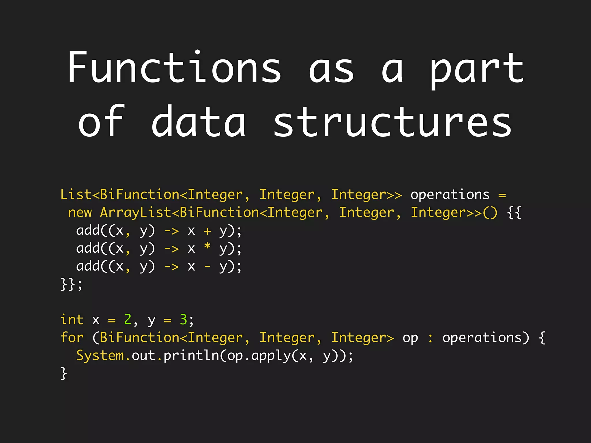 class Transactions {
private final List<Transaction> transactions;
private Transactions(List<Transaction> transactions) {
this.transactions = transactions;
}
public boolean approve(ApprovalStrategy aps) {
return aps.approve(ts);
}
public Double totalValue() {
// This is hard-coded for purpose of this example.
return 1000000d;
}
}
//main
Transactions transactions = new Transactions(Arrays.asList(…));
ApprovalStrategy approvalStrategy = ApprovalStrategy.valueOf(transactions);
transactions.approve(approvalStrategy);
Is there any scope to refactor this
code to a better one?
 
