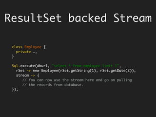 Enter Streams
Collection where you access elements one
by one - amortised list.
Generating Stream that is backed by
finite elements - of
Stream<Integer> primes = Stream.of(2, 3, 5, 7, 9);
Generating a Stream backed by list.
Stream<Integer> primes = Arrays.asList(2, 3, 5, 7, 9)
.stream();
 