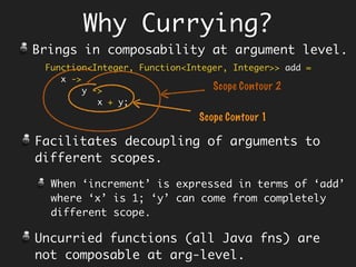 Infinitely Lazy
Immutability and Purity makes lazy
evaluation possible.
The answer will be same at time t = 0
and at t = 10 as well.
Immutability and Purity are the key to
Laziness.
 