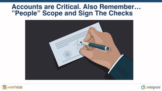 Accounts are Critical. Also Remember… 
”People” Scope and Sign The Checks
 