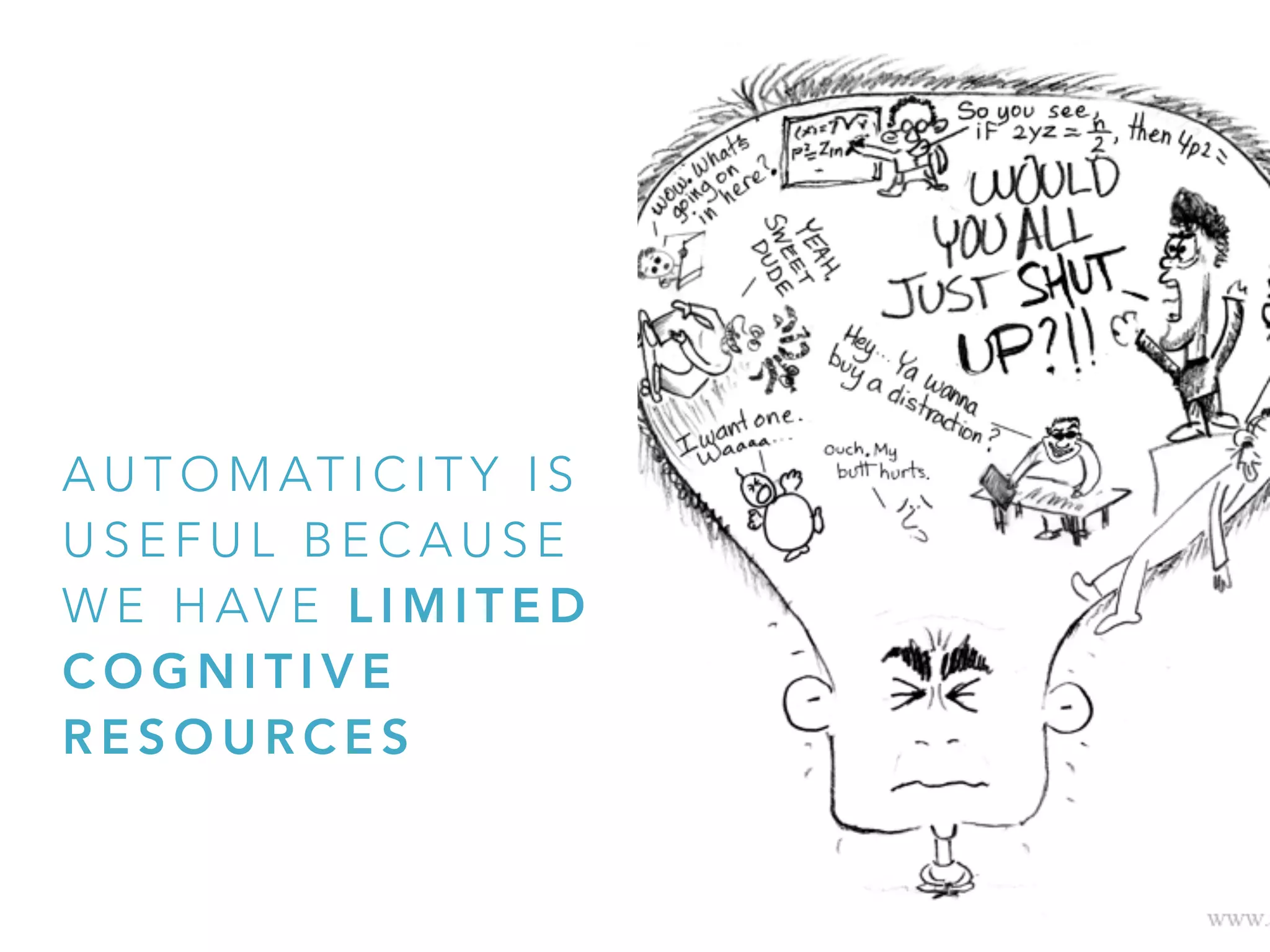 A U T O M AT I C I T Y I S
U S E F U L B E C A U S E
W E H AV E L I M I T E D
C O G N I T I V E
R E S O U R C E S
 