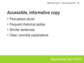 Jumpstarting content strategy with a message architecture at Converge2015 Slide 59