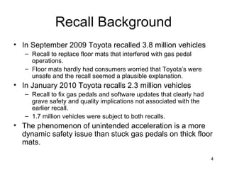 Toyota Recall Analysis | PPS