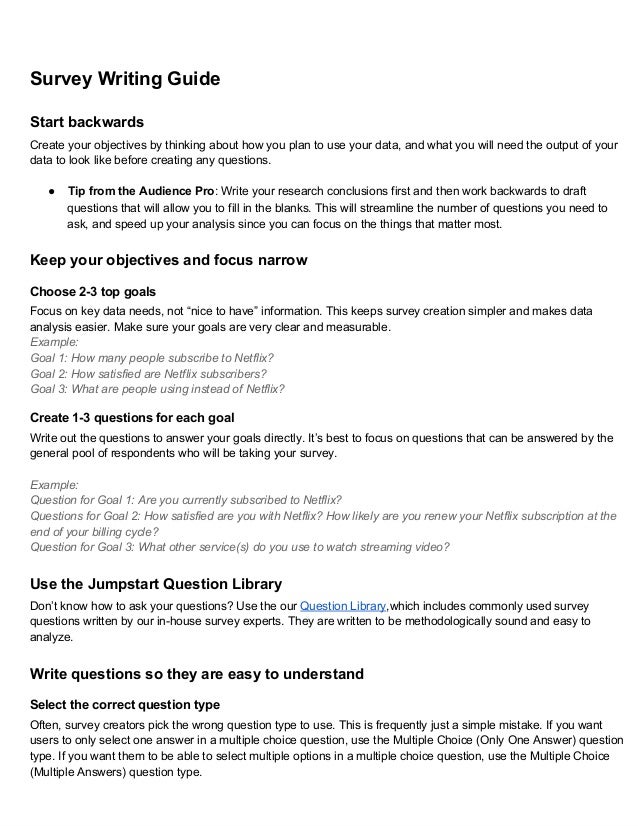 Jumpstart Survey Creation Guide - survey
