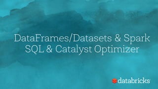 DataFrames/Datasets & Spark
SQL & Catalyst Optimizer
 