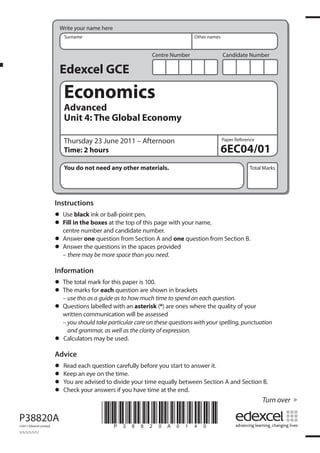 Centre Number Candidate Number
Write your name here
Surname Other names
Total Marks
Paper Reference
Turn over
*P38820A0140...