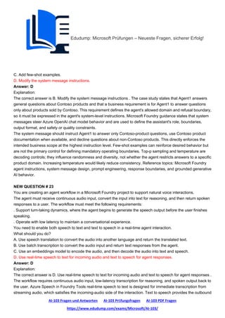 Microsoft AI-103 Exam Preparation: Developing AI Apps and Agents on ...